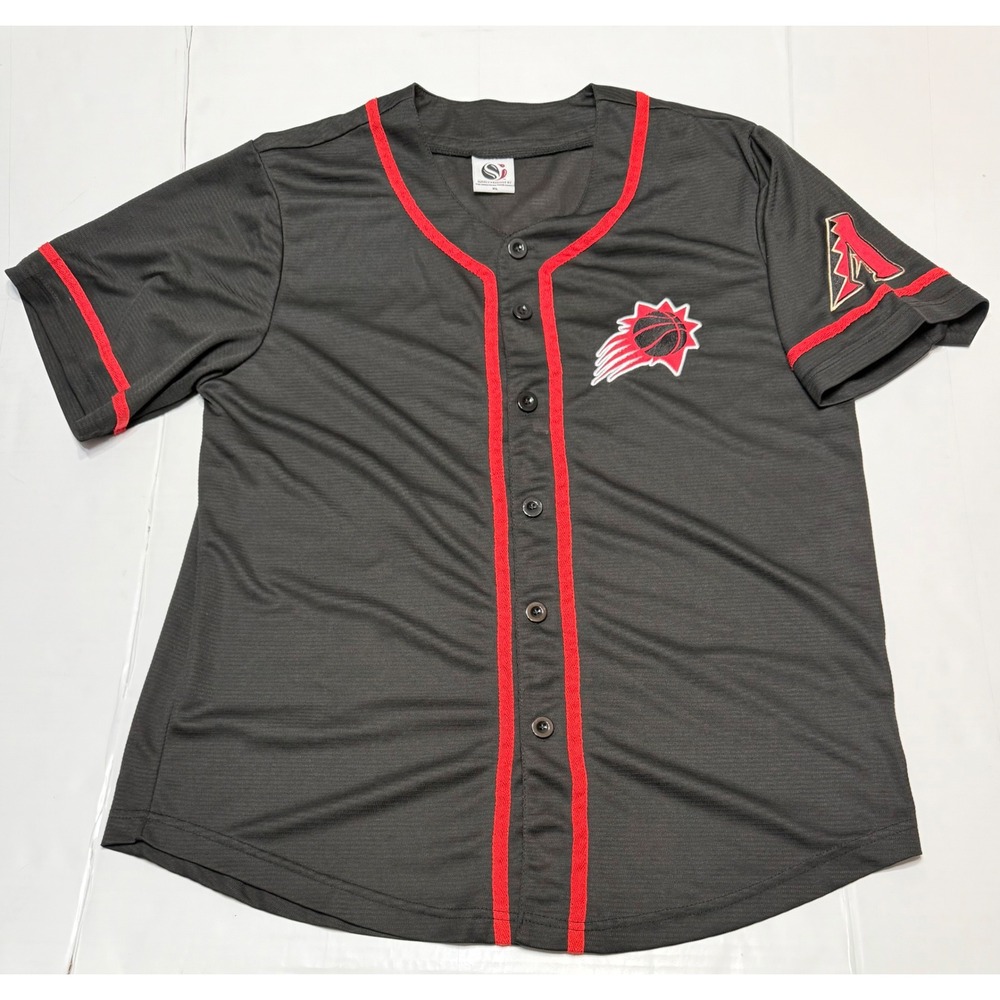 Something Inked Phoenix Suns Arizona Diamondbacks Crossover Jersey XL Gray Red‎